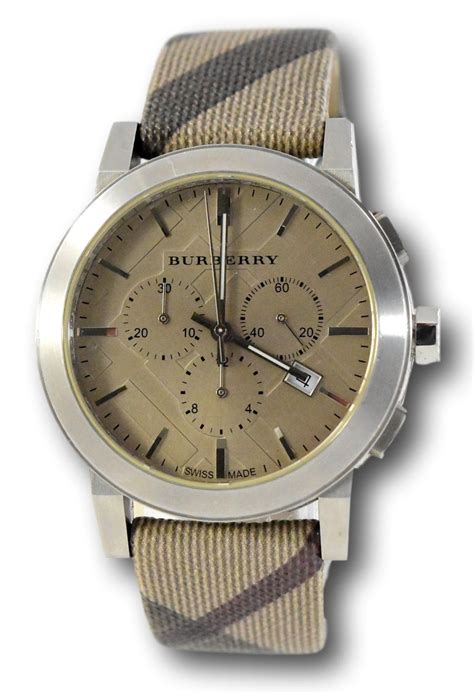 burberry small check strap watch|Burberry watch men's leather strap.